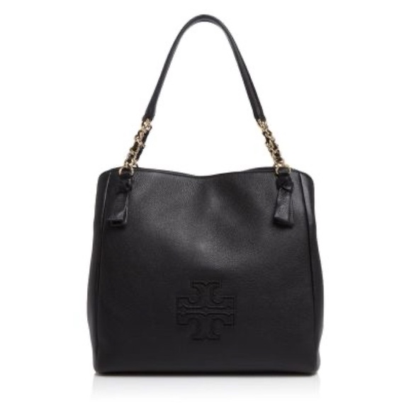Tory Burch • Leather Harper Tote Shoulder Bag in Black - Picture 14 of 15